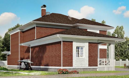 315-001-П Проект двухэтажного дома, гараж, классический домик из кирпича Прокопьевск | Проекты домов от House Expert