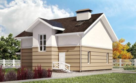 155-009-П Проект двухэтажного дома мансардой, простой дом из блока Калтан | Проекты домов от House Expert