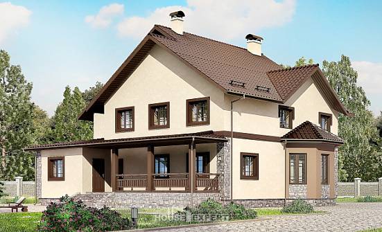 265-003-Л Проект двухэтажного дома, уютный дом из блока Междуреченск | Проекты домов от House Expert