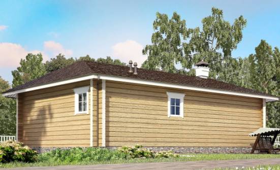 095-001-Л Проект одноэтажного дома, экономичный дом из бревен Новокузнецк | Проекты одноэтажных домов от House Expert