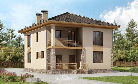170-005-Л Проект двухэтажного дома, доступный коттедж из поризованных блоков Ленинск-Кузнецкий | Проекты домов от House Expert