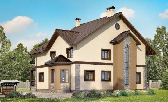 265-003-Л Проект двухэтажного дома, уютный дом из блока Междуреченск | Проекты домов от House Expert