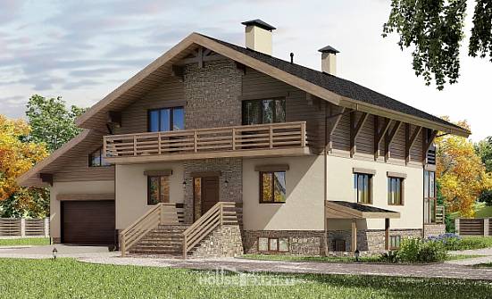 420-001-Л Проект трехэтажного дома с мансардой и гаражом, уютный дом из кирпича Междуреченск | Проекты домов от House Expert