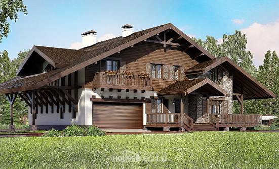 320-001-П Проект двухэтажного дома с мансардным этажом и гаражом, уютный загородный дом из кирпича Гурьевск | Проекты домов от House Expert