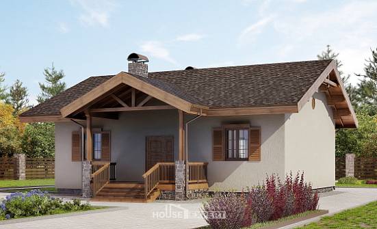 090-002-Л Проект одноэтажного дома, бюджетный загородный дом из кирпича Анжеро-Судженск | Проекты домов от House Expert