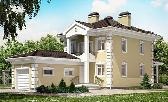 150-006-Л Проект двухэтажного дома и гаражом, классический коттедж из арболита Кемерово | Проекты домов от House Expert