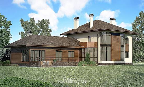 300-001-П Проект двухэтажного дома, огромный загородный дом из кирпича Новокузнецк | Проекты домов от House Expert