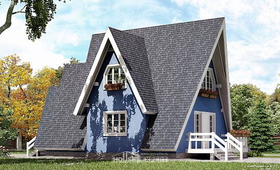 100-002-П Проект двухэтажного дома с мансардой, скромный дом из дерева Междуреченск | Проекты домов от House Expert