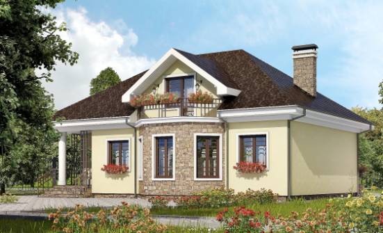 150-008-Л Проект двухэтажного дома с мансардой, доступный дом из газобетона Анжеро-Судженск | Проекты домов от House Expert
