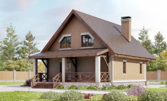 160-011-Л Проект двухэтажного дома с мансардой, недорогой домик из бризолита Кемерово | Проекты домов от House Expert