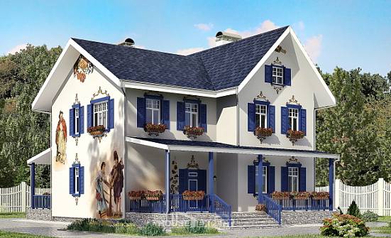 180-003-П Проект двухэтажного дома, современный коттедж из кирпича Киселёвск | Проекты домов от House Expert