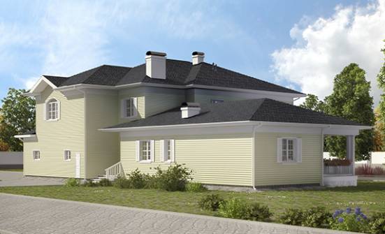 410-002-Л Проект двухэтажного дома и гаражом, современный коттедж из твинблока Гурьевск | Проекты домов от House Expert