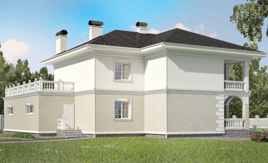 340-002-П Проект двухэтажного дома и гаражом, огромный загородный дом из кирпича Новокузнецк | Проекты домов от House Expert
