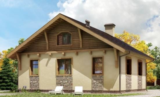 080-002-П Проект одноэтажного дома, доступный коттедж из пеноблока Прокопьевск | Проекты домов от House Expert