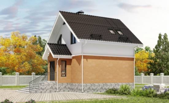 100-005-Л Проект трехэтажного дома с мансардой, классический загородный дом из твинблока Междуреченск | Проекты домов от House Expert