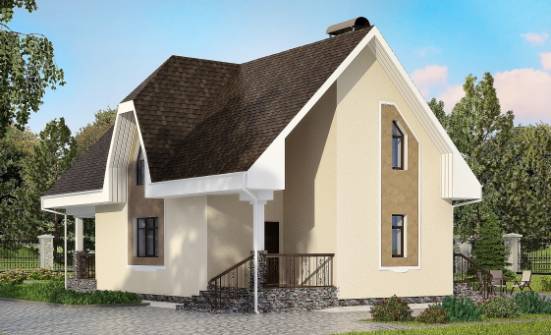 125-001-Л Проект двухэтажного дома мансардой, скромный дом из газосиликатных блоков Полысаево | Проекты домов от House Expert