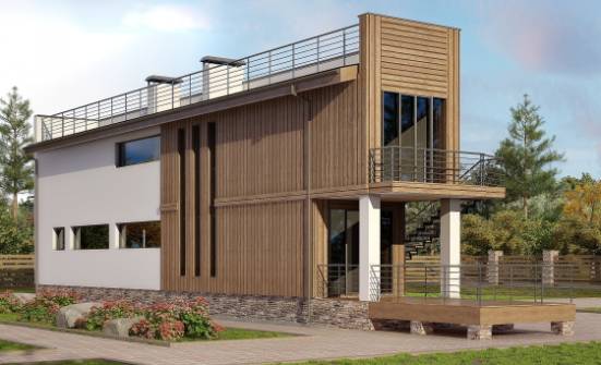 100-003-Л Проект двухэтажного дома, компактный домик из пеноблока Осинники | Проекты домов от House Expert