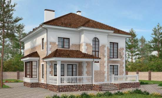 220-008-П Проект двухэтажного дома, красивый коттедж из кирпича Таштагол | Проекты домов от House Expert