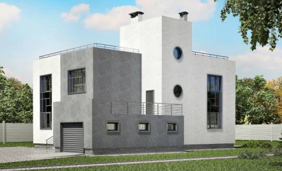 255-001-П Проект двухэтажного дома, гараж, красивый загородный дом из бризолита Прокопьевск | Проекты домов от House Expert