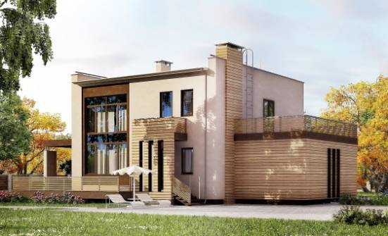 220-003-Л Проект двухэтажного дома и гаражом, уютный дом из блока Междуреченск | Проекты домов от House Expert