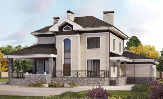 365-001-Л Проект трехэтажного дома, гараж, уютный дом из кирпича Гурьевск | Проекты домов от House Expert