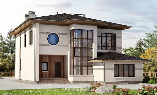 345-001-П Проект двухэтажного дома, большой коттедж из пеноблока Топки | Проекты домов от House Expert