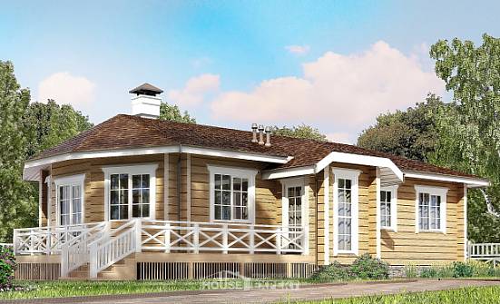 095-001-Л Проект одноэтажного дома, экономичный дом из бревен Новокузнецк | Проекты домов от House Expert