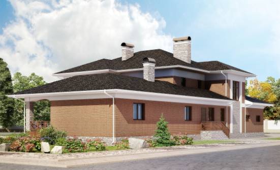 520-002-Л Проект трехэтажного дома, гараж, классический домик из бризолита Юрга | Проекты домов от House Expert