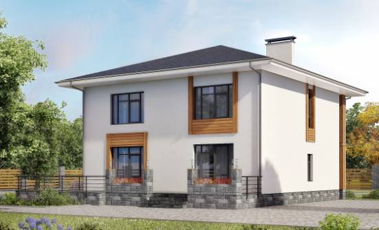 180-015-П Проект двухэтажного дома, уютный коттедж из газобетона Анжеро-Судженск | Проекты домов от House Expert