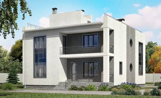 255-001-П Проект двухэтажного дома, гараж, красивый загородный дом из бризолита Прокопьевск | Проекты домов от House Expert