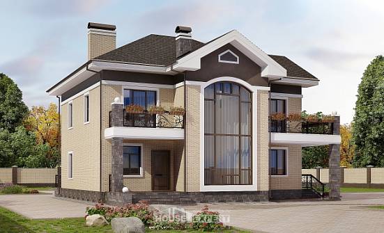 200-006-П Проект двухэтажного дома, современный загородный дом из кирпича Мыски | Проекты домов от House Expert