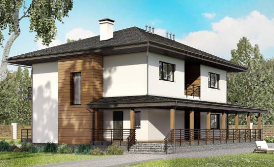 245-001-П Проект двухэтажного дома, классический дом из поризованных блоков Осинники | Проекты домов от House Expert