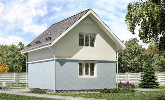 095-002-П Проект двухэтажного дома мансардой, скромный загородный дом из пеноблока Мыски | Проекты домов от House Expert