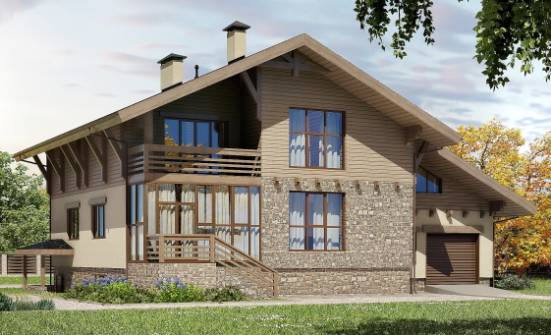 420-001-Л Проект трехэтажного дома с мансардой и гаражом, уютный дом из кирпича Междуреченск | Проекты домов от House Expert