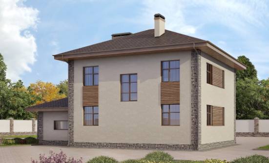 185-004-П Проект двухэтажного дома, гараж, средний дом из газосиликатных блоков Прокопьевск | Проекты домов от House Expert