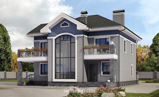 200-006-Л Проект двухэтажного дома, классический коттедж из кирпича Анжеро-Судженск | Проекты домов от House Expert