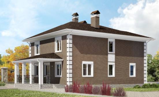 185-002-П Проект двухэтажного дома, экономичный коттедж из поризованных блоков Осинники | Проекты домов от House Expert