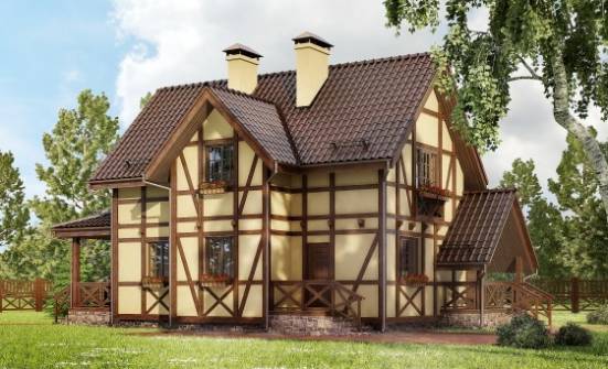 160-003-П Проект двухэтажного дома с мансардой, компактный дом из пеноблока Прокопьевск | Проекты домов от House Expert