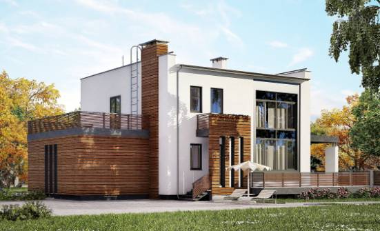 220-003-П Проект двухэтажного дома, гараж, красивый коттедж из бризолита Анжеро-Судженск | Проекты домов от House Expert