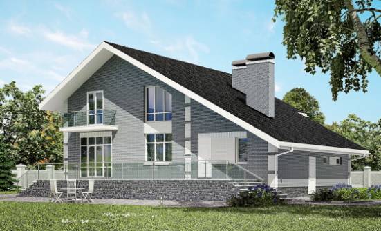 190-006-Л Проект двухэтажного дома мансардой и гаражом, простой дом из керамзитобетонных блоков Калтан | Проекты домов от House Expert