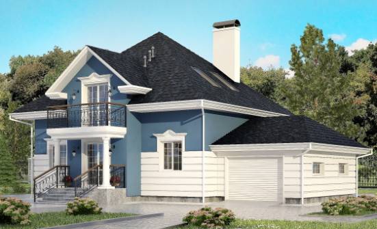 180-002-П Проект двухэтажного дома мансардой и гаражом, классический загородный дом из кирпича Калтан | Проекты домов от House Expert