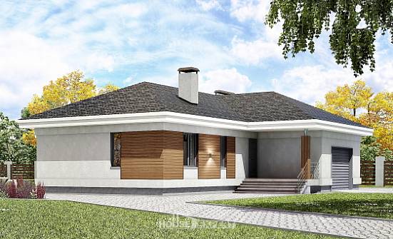 165-001-П Проект одноэтажного дома, гараж, доступный домик из газобетона Ленинск-Кузнецкий | Проекты домов от House Expert