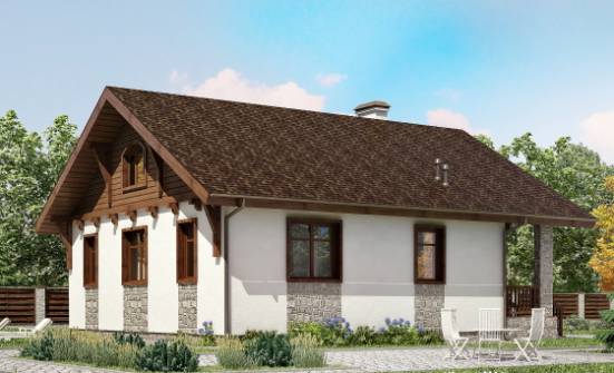 080-002-Л Проект одноэтажного дома, красивый коттедж из бризолита Гурьевск | Проекты домов от House Expert