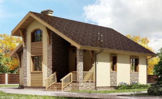 080-002-П Проект одноэтажного дома, доступный коттедж из пеноблока Прокопьевск | Проекты одноэтажных домов от House Expert
