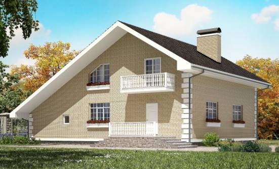 190-005-П Проект двухэтажного дома с мансардным этажом и гаражом, красивый домик из керамзитобетонных блоков Калтан | Проекты домов от House Expert