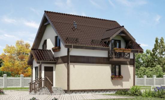 105-001-П Проект двухэтажного дома с мансардой, красивый домик из бризолита Топки | Проекты домов от House Expert