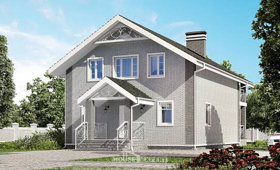 150-007-П Проект двухэтажного дома с мансардным этажом, современный загородный дом из бризолита Киселёвск | Проекты домов от House Expert