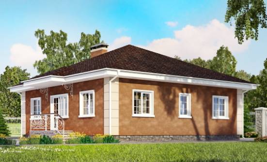 100-001-Л Проект одноэтажного дома, компактный дом из поризованных блоков Кемерово | Проекты домов от House Expert