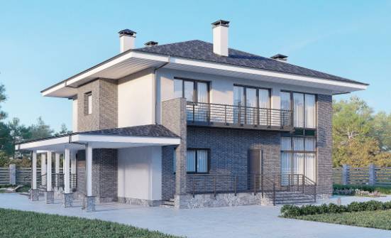 250-004-Л Проект двухэтажного дома, большой дом из газобетона Полысаево | Проекты домов от House Expert
