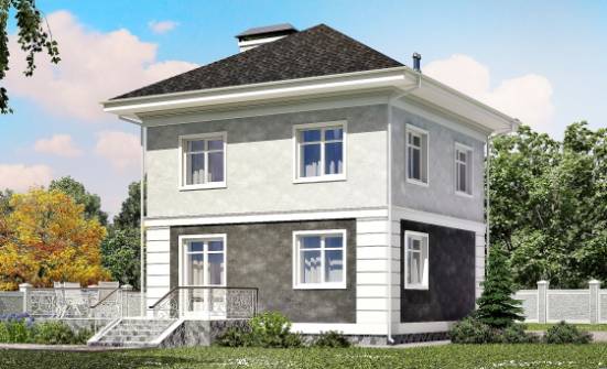 090-003-П Проект двухэтажного дома, небольшой загородный дом из твинблока Осинники | Проекты домов от House Expert